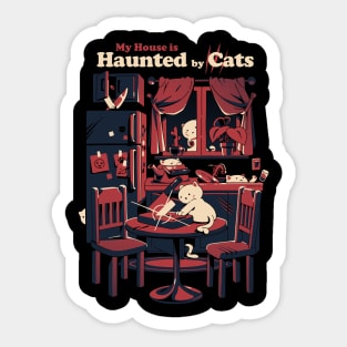 Haunted by Cats - Halloween Cat Sticker